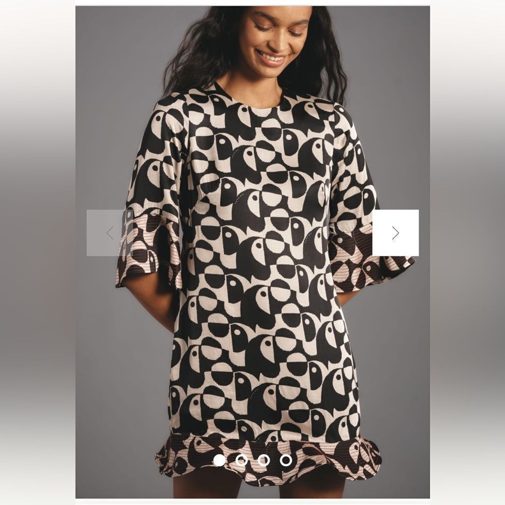 Farm Rio x Anthropologie Geo Toucan Mini Dress medium